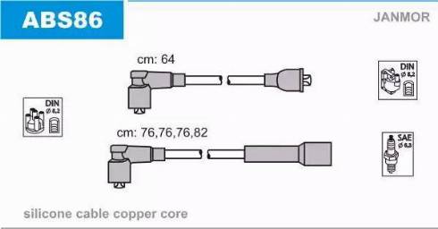 Janmor ABS86 - Kit cavi accensione autozon.pro