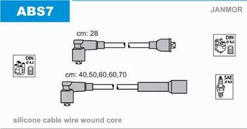 Janmor ABS7 - Kit cavi accensione autozon.pro