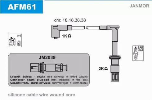 Janmor AFM61 - Kit cavi accensione autozon.pro