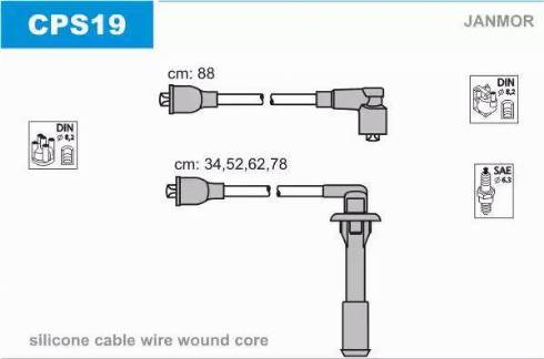 Janmor CPS19 - Kit cavi accensione autozon.pro