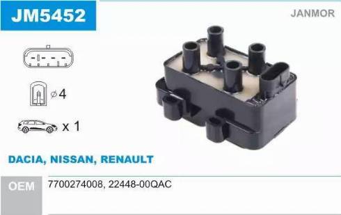 Dipasport JM5452 - Bobina d'accensione autozon.pro