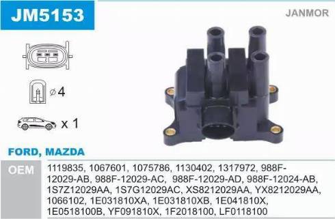 Janmor JM5153 - Bobina d'accensione autozon.pro