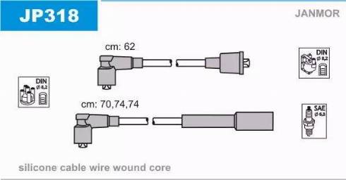 Janmor JP318 - Kit cavi accensione autozon.pro