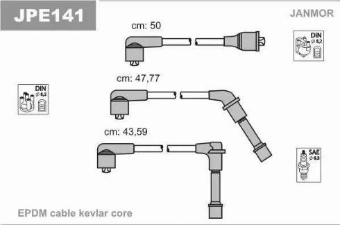 Janmor JPE141 - Kit cavi accensione autozon.pro