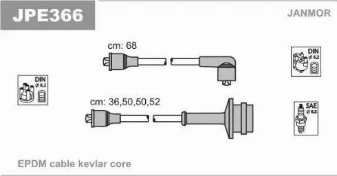 Janmor JPE366 - Kit cavi accensione autozon.pro