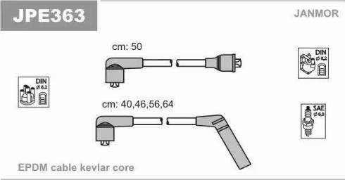 Janmor JPE363 - Kit cavi accensione autozon.pro