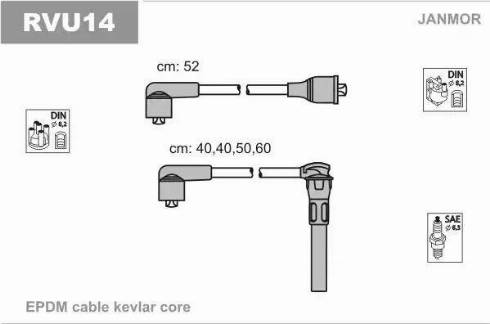 Janmor RVU14 - Kit cavi accensione autozon.pro