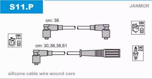 Janmor S11.P - Kit cavi accensione autozon.pro