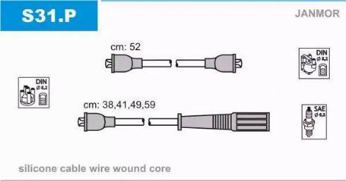 Janmor S31.P - Kit cavi accensione autozon.pro