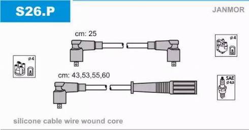 Janmor S26.P - Kit cavi accensione autozon.pro