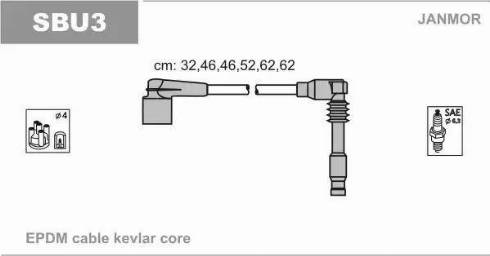 Janmor SBU3 - Kit cavi accensione autozon.pro