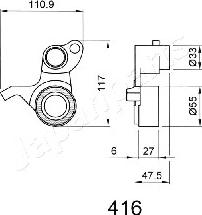 Japanparts BE-416 - Tendicinghia, Cinghia dentata autozon.pro