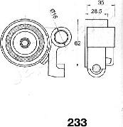 Japanparts BE-233 - Tendicinghia, Cinghia dentata autozon.pro