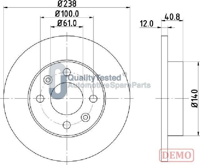 Japanparts DI0714JM - Discofreno autozon.pro