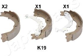 Japanparts GF-K19AF - Kit ganasce, Freno stazionamento autozon.pro