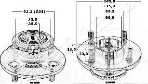 Japanparts KK-21039 - Mozzo ruota autozon.pro