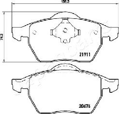 Japanparts PA-0941AF - Kit pastiglie freno, Freno a disco autozon.pro