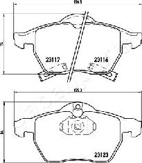 Japanparts PA-0412AF - Kit pastiglie freno, Freno a disco autozon.pro