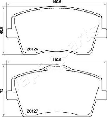 Japanparts PA-0353AF - Kit pastiglie freno, Freno a disco autozon.pro