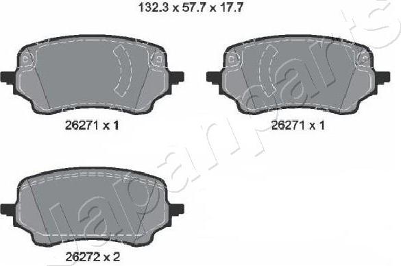 Japanparts PA-0308AF - Kit pastiglie freno, Freno a disco autozon.pro