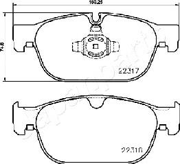 Japanparts PA-0333AF - Kit pastiglie freno, Freno a disco autozon.pro