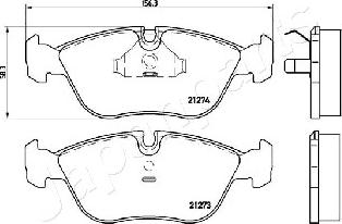 Japanparts PA-0327AF - Kit pastiglie freno, Freno a disco autozon.pro