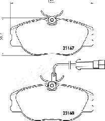 Japanparts PA-0242AF - Kit pastiglie freno, Freno a disco autozon.pro