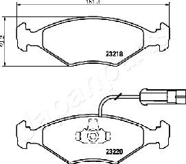 Japanparts PA-0225AF - Kit pastiglie freno, Freno a disco autozon.pro