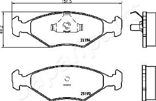 Japanparts PA-0226AF - Kit pastiglie freno, Freno a disco autozon.pro