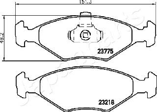 Japanparts PA-0223AF - Kit pastiglie freno, Freno a disco autozon.pro