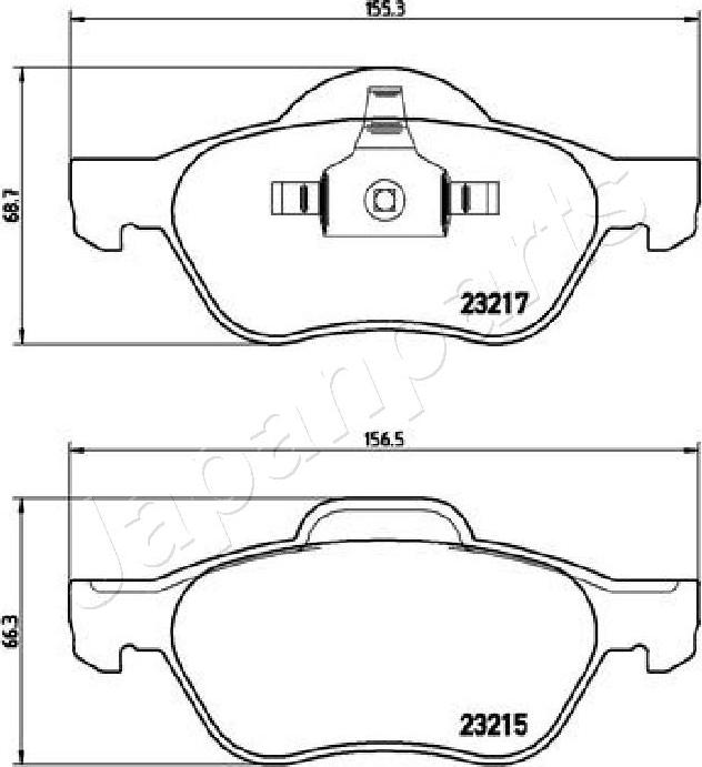 Japanparts PA-0712AF - Kit pastiglie freno, Freno a disco autozon.pro