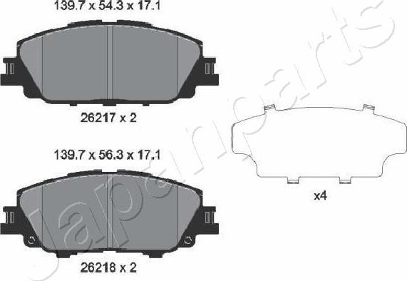 Japanparts PA-2030AF - Kit pastiglie freno, Freno a disco autozon.pro