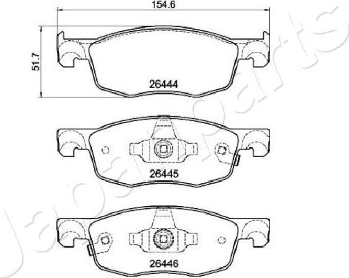 Japanparts PA-2028AF - Kit pastiglie freno, Freno a disco autozon.pro