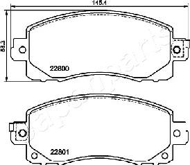 Japanparts PA-713AF - Kit pastiglie freno, Freno a disco autozon.pro