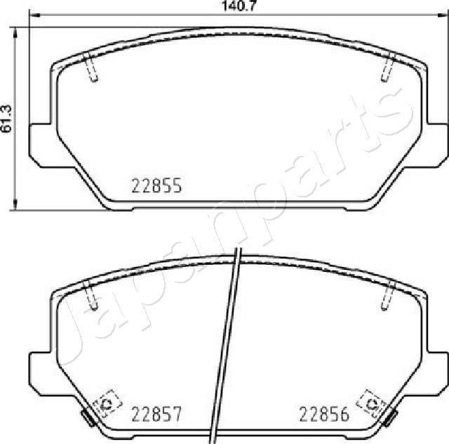 Japanparts PA-H28AF - Kit pastiglie freno, Freno a disco autozon.pro