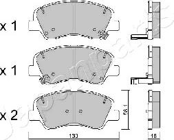 Japanparts PA-H27AF - Kit pastiglie freno, Freno a disco autozon.pro