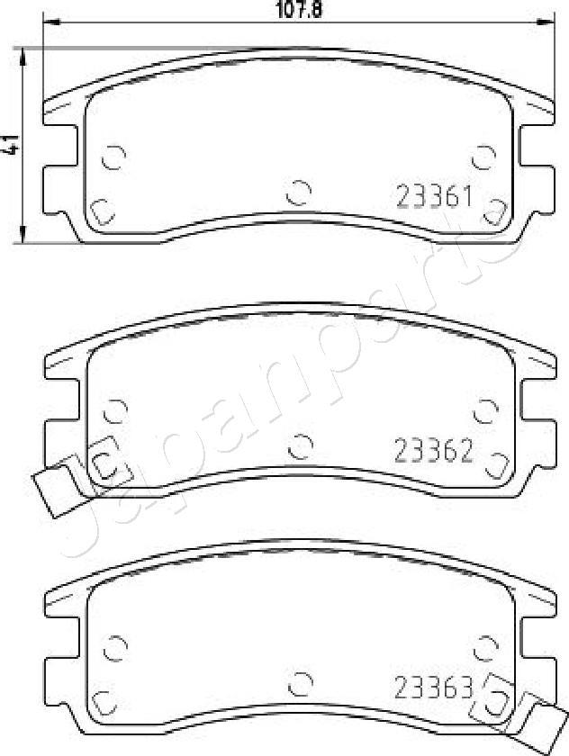 Japanparts PA-W20AF - Kit pastiglie freno, Freno a disco autozon.pro