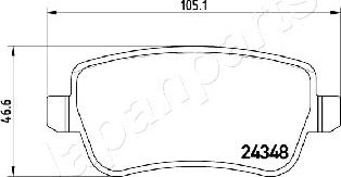 Japanparts PP-0212AF - Kit pastiglie freno, Freno a disco autozon.pro