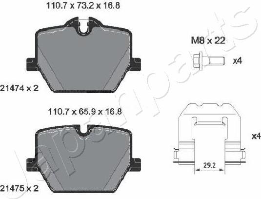 Japanparts PP-266AF - Kit pastiglie freno, Freno a disco autozon.pro