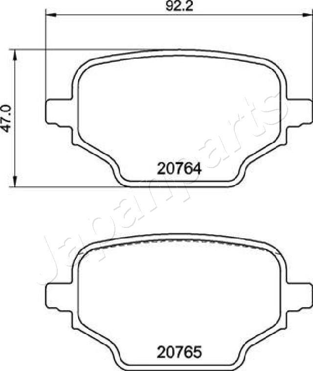 Japanparts PP-2005AF - Kit pastiglie freno, Freno a disco autozon.pro