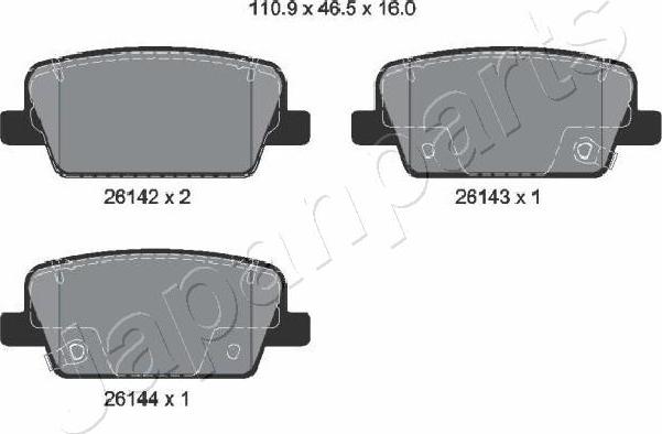 Japanparts PP-H15AF - Kit pastiglie freno, Freno a disco autozon.pro