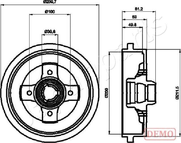 Japanparts TA-0909C - Tamburo freno autozon.pro