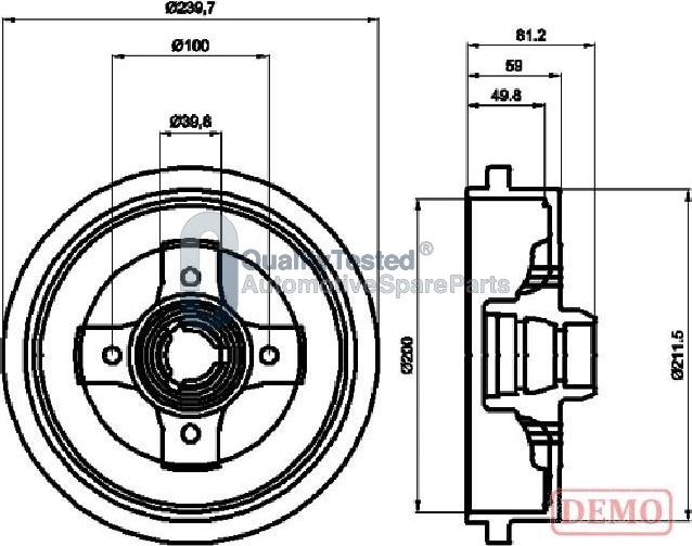 Japanparts TA0909JM - Tamburo freno autozon.pro