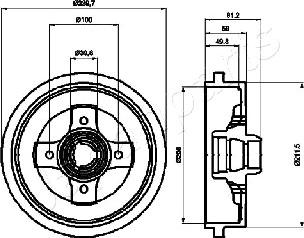 Japanparts TA-0909 - Tamburo freno autozon.pro