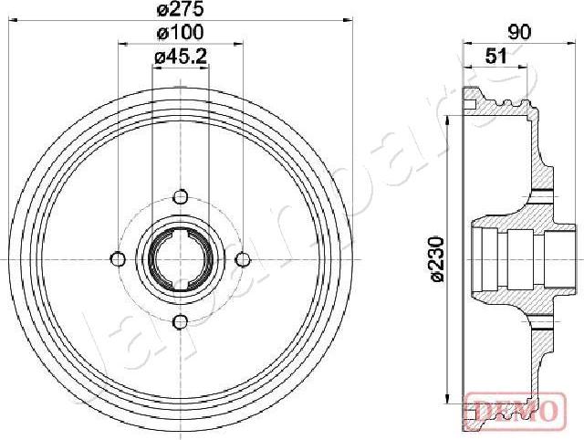 Japanparts TA-0908C - Tamburo freno autozon.pro