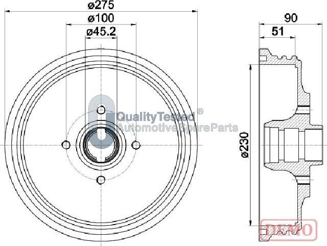 Japanparts TA0908JM - Tamburo freno autozon.pro