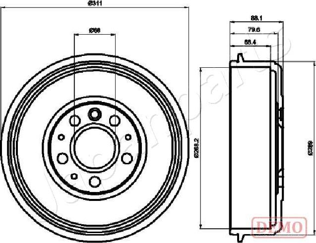 Japanparts TA-0914C - Tamburo freno autozon.pro