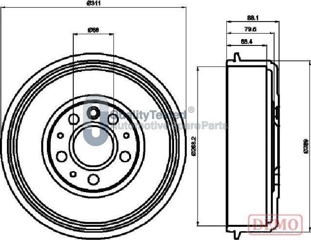 Japanparts TA0914JM - Tamburo freno autozon.pro