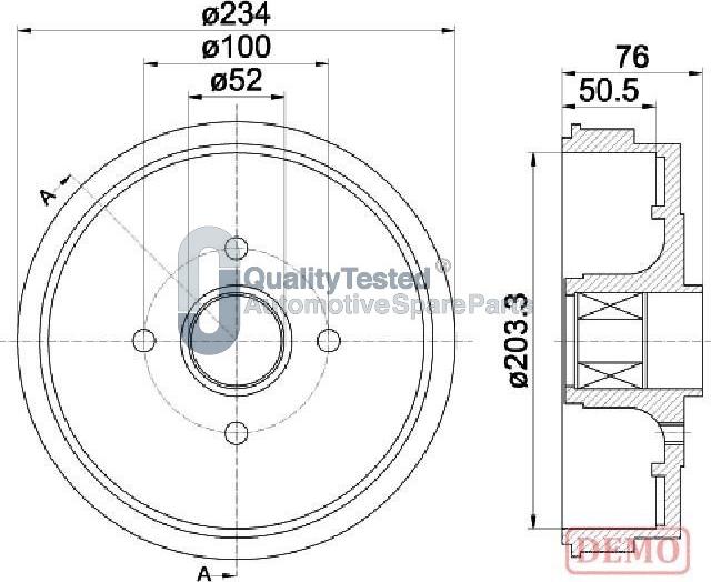 Japanparts TA0409JM - Tamburo freno autozon.pro