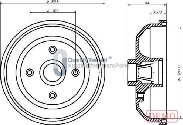 Japanparts TA0406JM - Tamburo freno autozon.pro